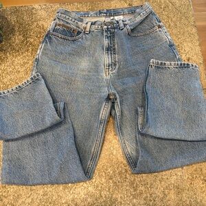 Calvin Klein Women's  Vintage Light Wash High Rise Straight Leg Jeans